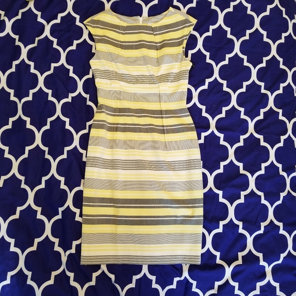 NWT Calvin Klein Stripe Dress Yellow - Picture 4 of 5